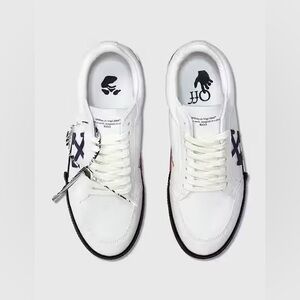 Off White Sneakers with Purple detailing